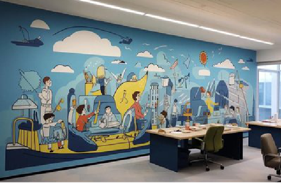 萍乡办公室墙绘的特点。